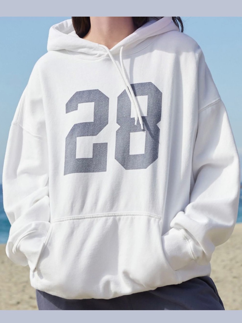 John Galt brandy melville oversized hoodie sweatshirt graphic number 28 BNWT